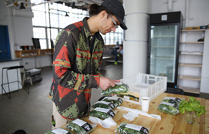 person packaging food