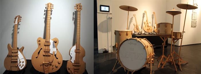 cardboard beatles instruments