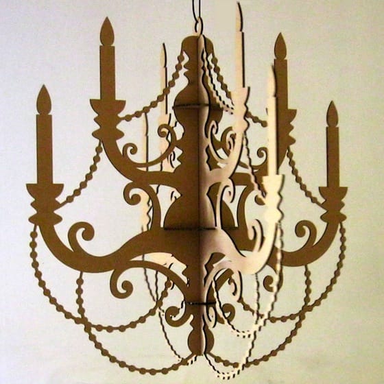 cardboard chandelier